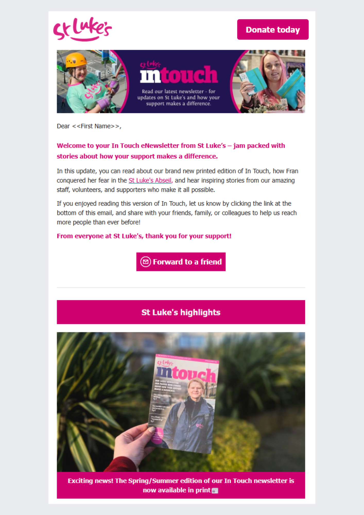 St Luke's Marketing In Touch -March 2025
