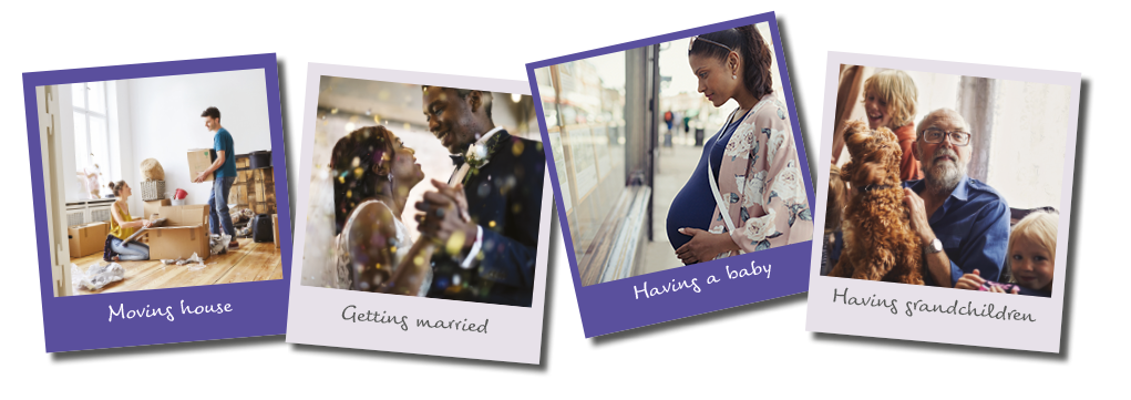 Will Month Instant Photos Moving home. Getting married. Having a baby. Having grandchildren.