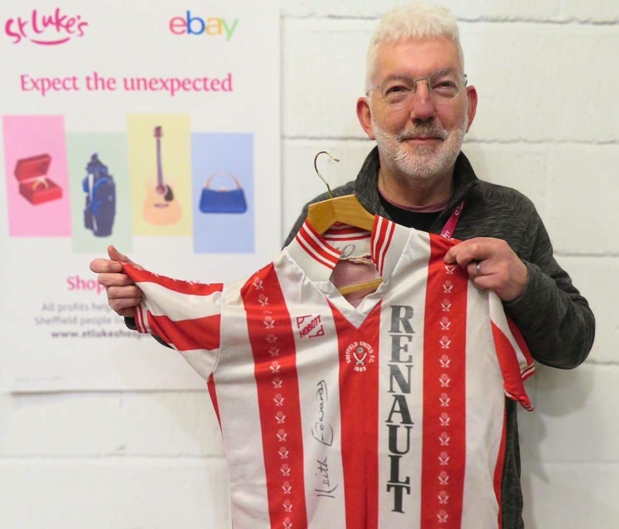 Vintage Sheffield United Shirt with a St Luke's Volunteer